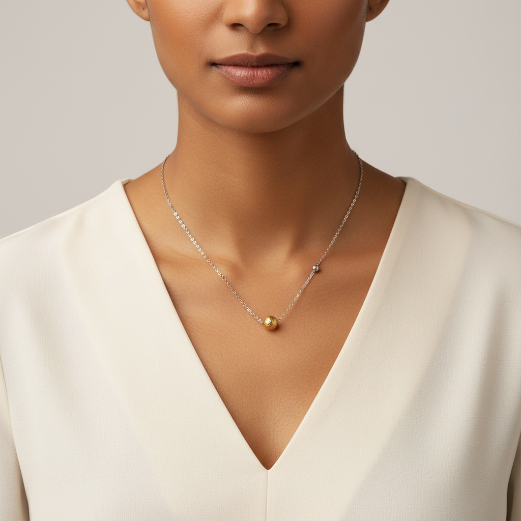Celestial Duo Sphere Necklace